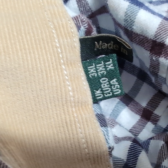 Barbour Barrell Classic Plaid Long Sleeve Button Down Size XL Corduroy Flip Cuff - Picture 4 of 9